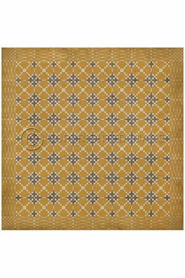 images Spicher Vinyl Floor Cloths,Lattice Buttercup Vinyl Floor Cloth, 60 x 60 Square