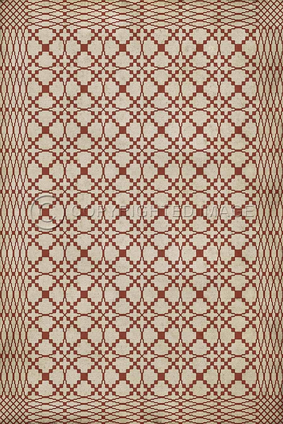 images Spicher Vinyl Floor Cloths, Lattice Cinnamon Vinyl Floor Cloth, 20 x 30, 38 x 56