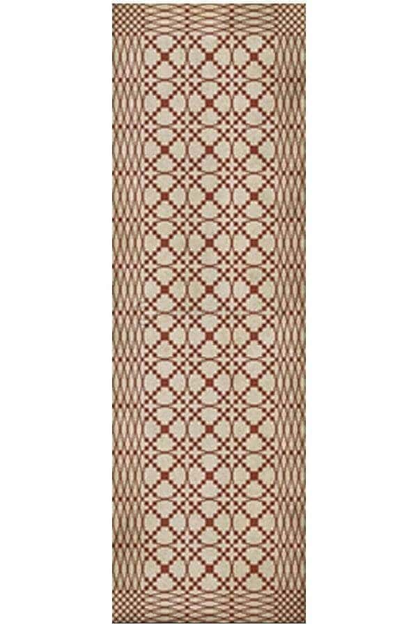 images Spicher Vinyl Floor Cloths, Lattice Cinnamon Vinyl Floor Cloth, 36 x 115 Runner