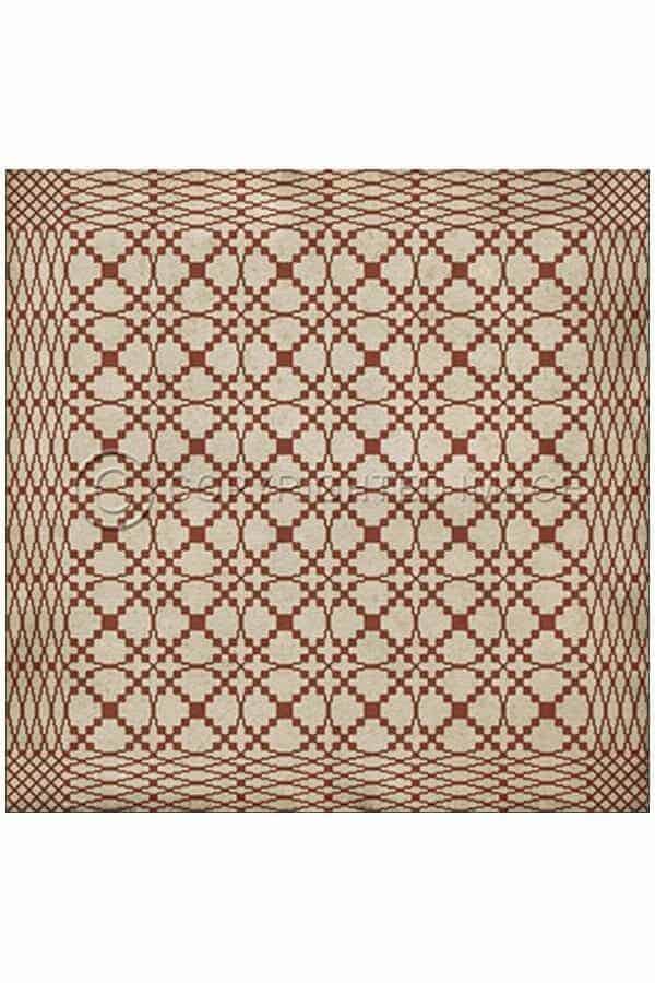 images Spicher Vinyl Floor Cloths, Lattice Cinnamon Vinyl Floor Cloth, 36 x 36 Square