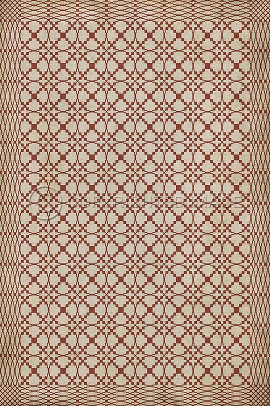 images Spicher Vinyl Floor Cloths, Lattice Cinnamon Vinyl Floor Cloth, 52 x 76, 70 x 102