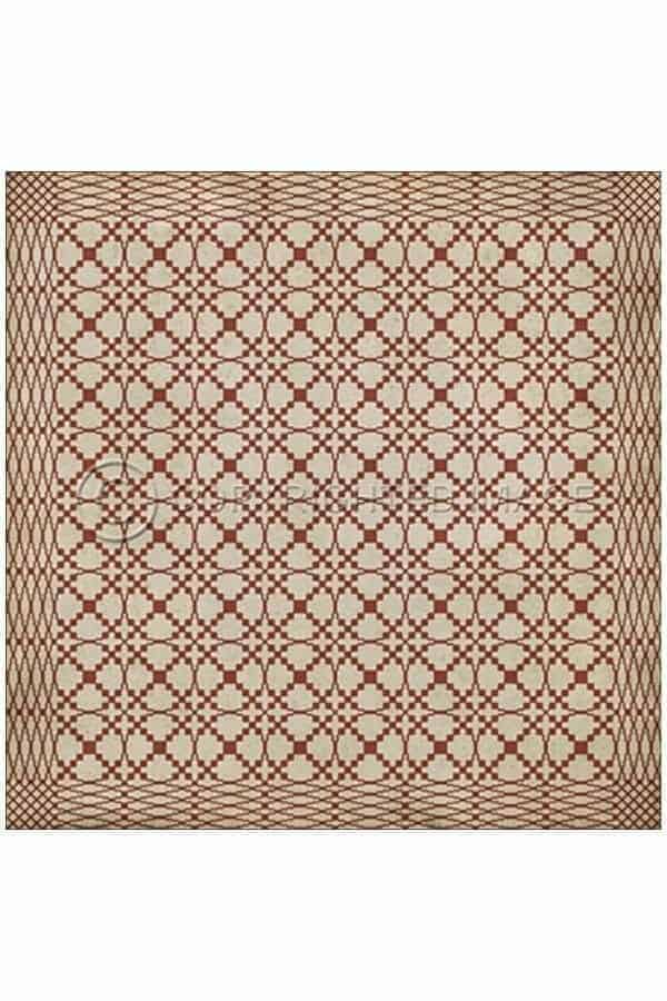 images Spicher Vinyl Floor Cloths, Lattice Cinnamon Vinyl Floor Cloth, 60 x 60 Square