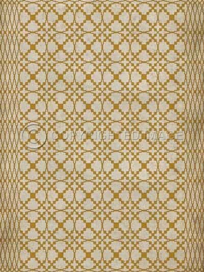 Spicher Vinyl Floor Cloths, Lattice Flax Vinyl Floor Cloth, 20 x 30, 38 x 56