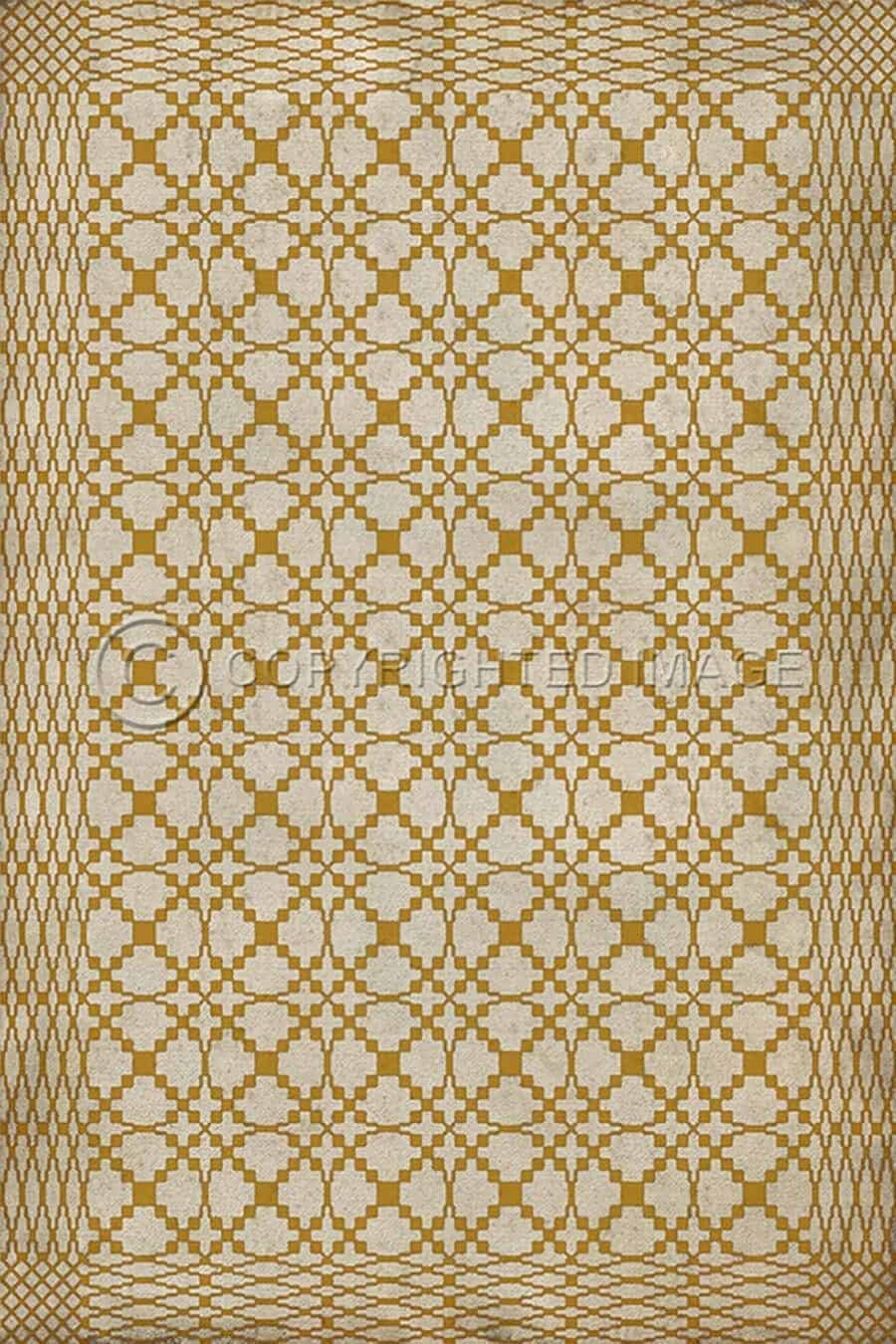images Spicher Vinyl Floor Cloths, Lattice Flax Vinyl Floor Cloth, 20 x 30, 38 x 56