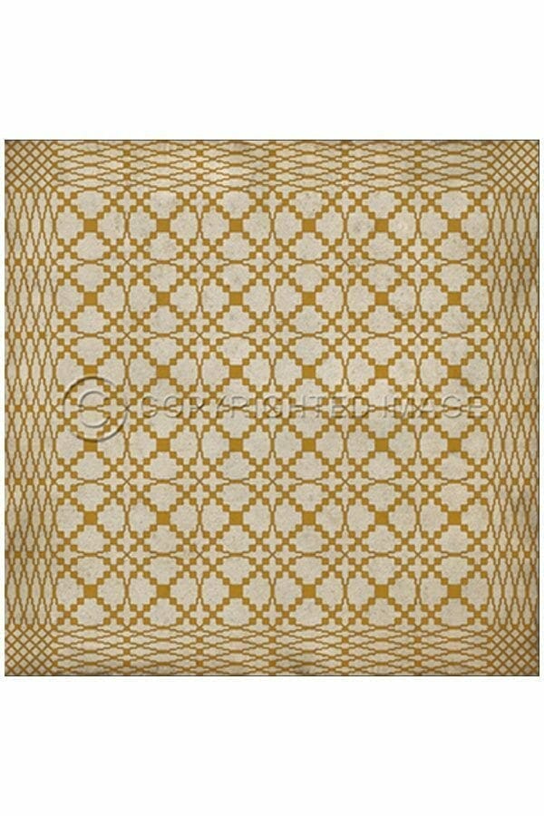 images Spicher Vinyl Floor Cloths, Lattice Flax Vinyl Floor Cloth, 36 x 36 Square