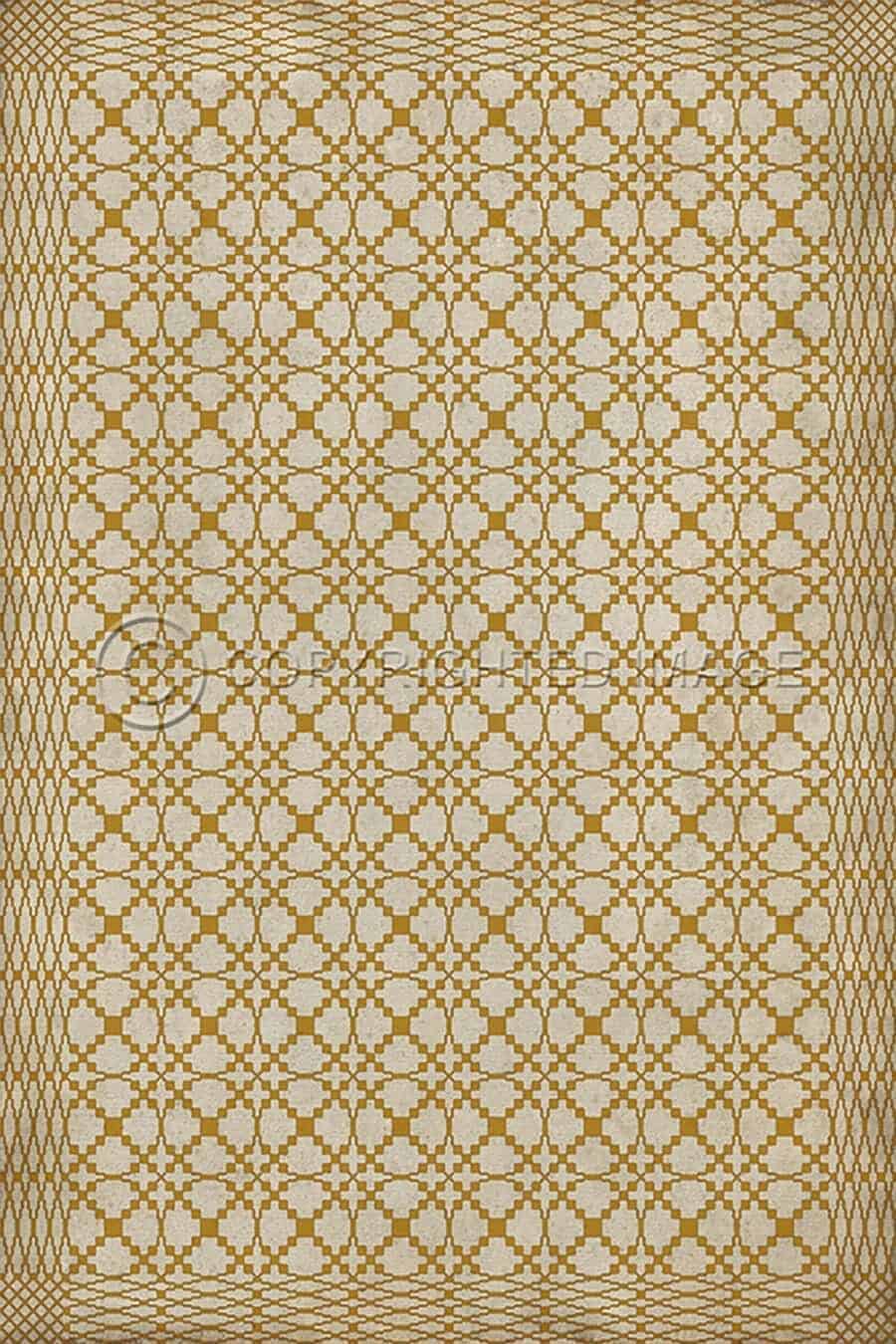 images Spicher Vinyl Floor Cloths, Lattice Flax Vinyl Floor Cloth, 52 x 76, 70 x 102