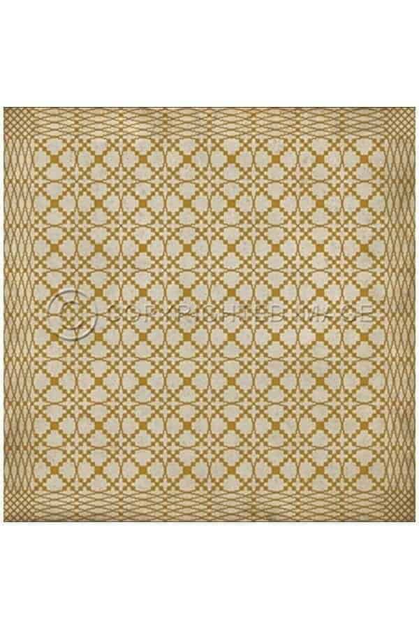 images Spicher Vinyl Floor Cloths, Lattice Flax Vinyl Floor Cloth, 60 x 60 Square