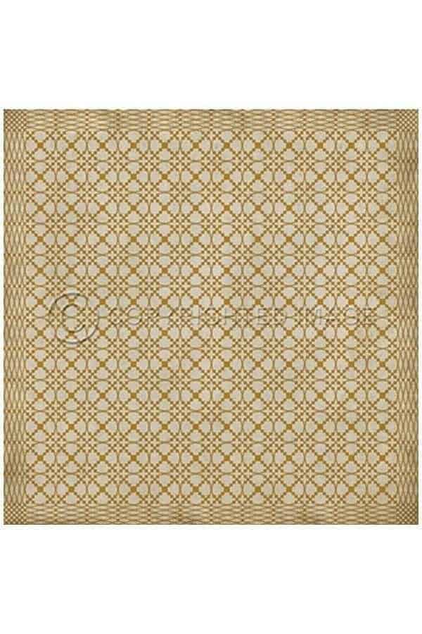 images Spicher Vinyl Floor Cloths, Lattice Flax Vinyl Floor Cloth, 96 x 96 Square