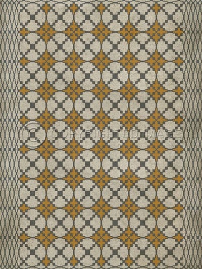 Spicher Vinyl Floor Cloths, Lattice Gold Vinyl Floor Cloth, 20 x 30, 38 x 56