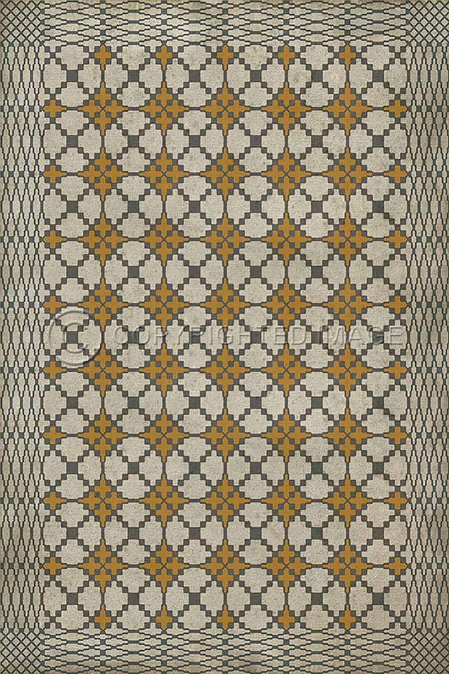 images Spicher Vinyl Floor Cloths, Lattice Gold Vinyl Floor Cloth, 20 x 30, 38 x 56
