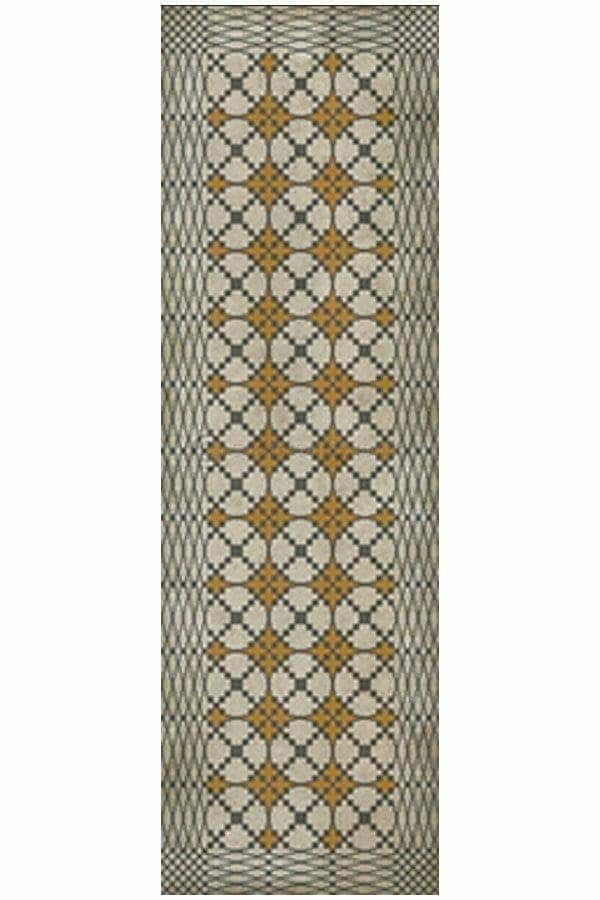 images Spicher Vinyl Floor Cloths, Lattice Gold Vinyl Floor Cloth, 36 x 115 Runner
