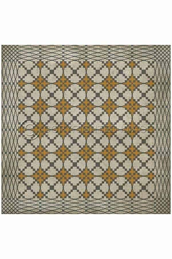 images Spicher Vinyl Floor Cloths, Lattice Gold Vinyl Floor Cloth, 36 x 36 Square