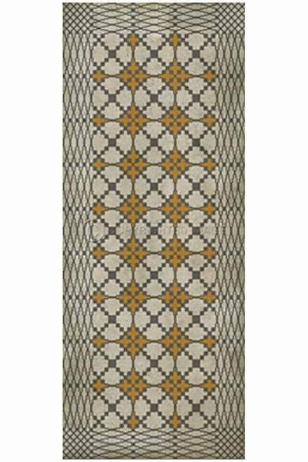 images Spicher Vinyl Floor Cloths, Lattice Gold Vinyl Floor Cloth, 36 x 90 Runner