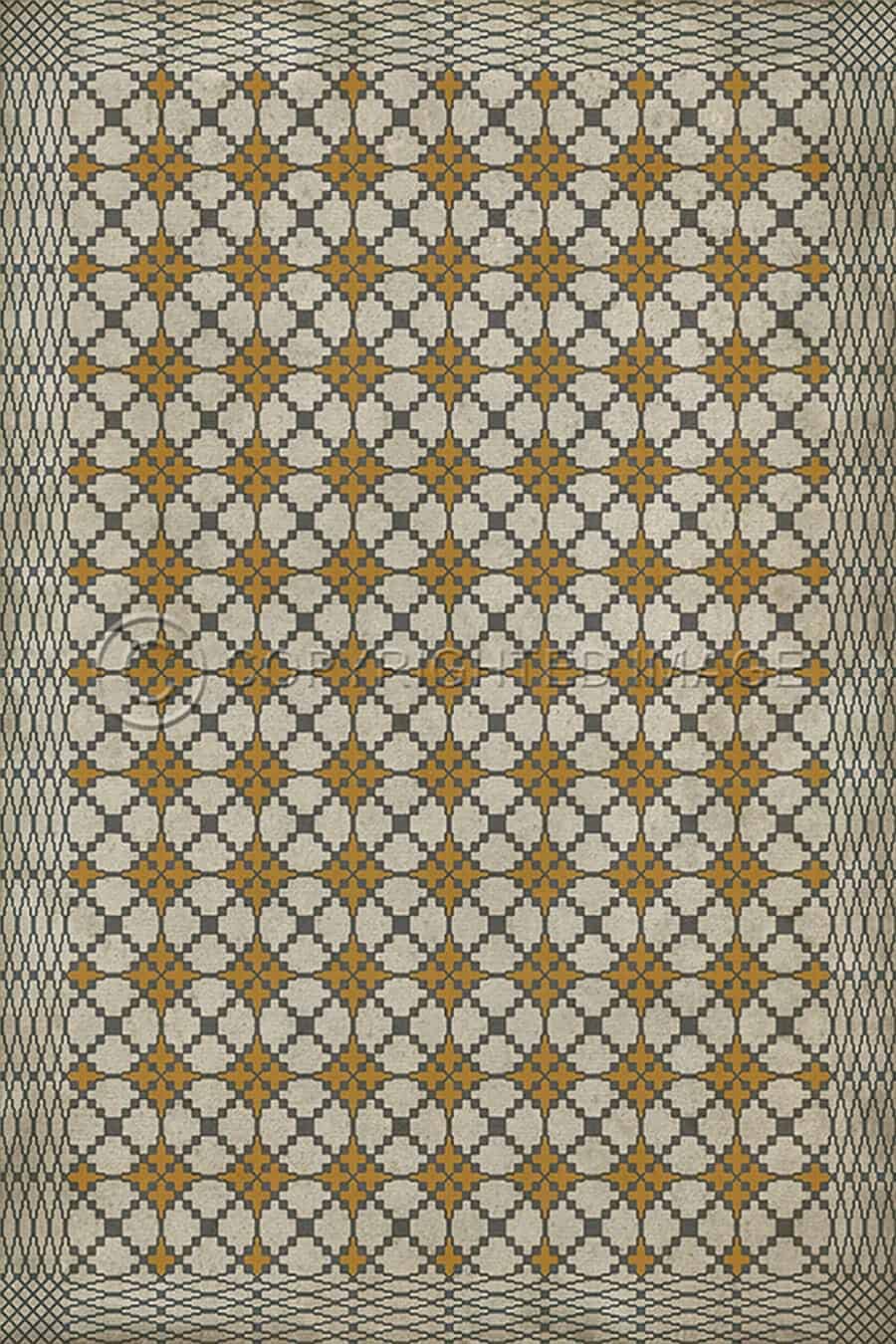 images Spicher Vinyl Floor Cloths, Lattice Gold Vinyl Floor Cloth, 52 x 76, 70 x 102