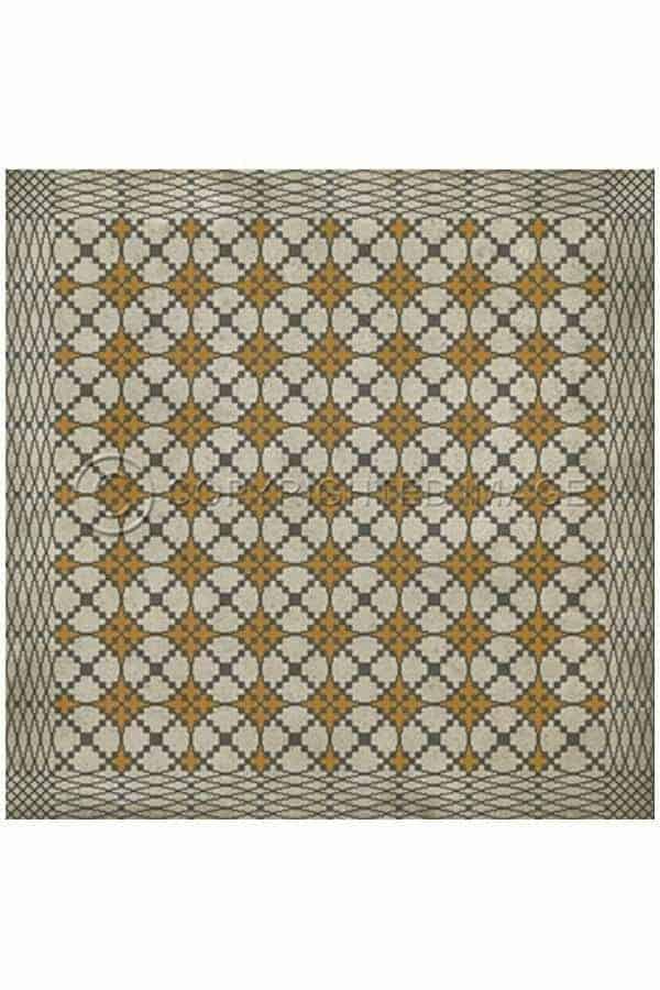 images Spicher Vinyl Floor Cloths, Lattice Gold Vinyl Floor Cloth, 60 x 60 Square