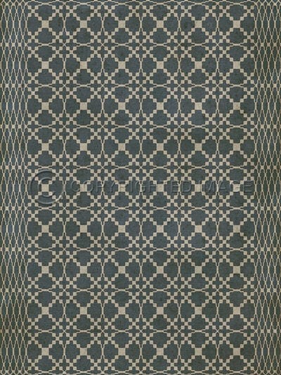 Spicher Vinyl Floor Cloths, Lattice Graphite Vinyl Floor Cloth, 20 x 30, 38 x 56
