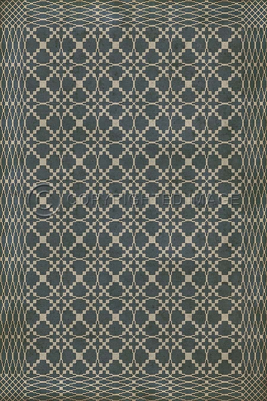 images Spicher Vinyl Floor Cloths, Lattice Graphite Vinyl Floor Cloth, 20 x 30, 38 x 56