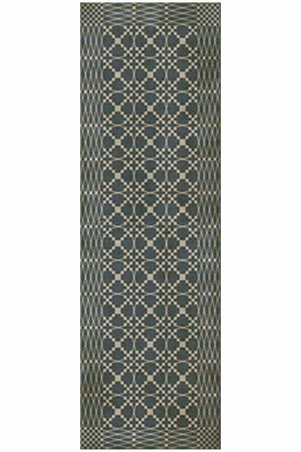 images Spicher Vinyl Floor Cloths,Lattice Graphite Vinyl Floor Cloth, 36 x 115 Runner