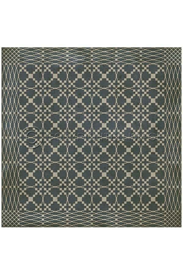 images Spicher Vinyl Floor Cloths,Lattice Graphite Vinyl Floor Cloth, 36 x 36 Square