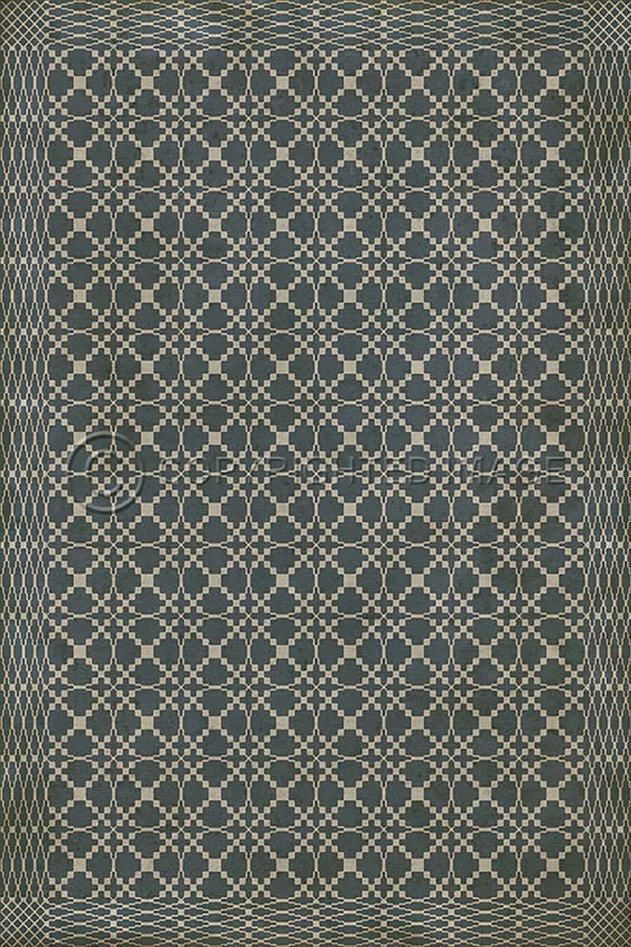 images Spicher Vinyl Floor Cloths, Lattice Graphite Vinyl Floor Cloth, 52 x 76, 70 x 102