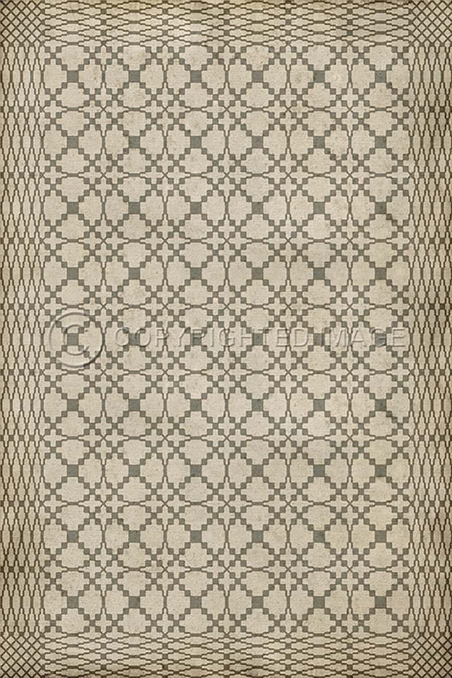 images Spicher Vinyl Floor Cloths, Lattice Grey Vinyl Floor Cloth, 20 x 30, 38 x 56