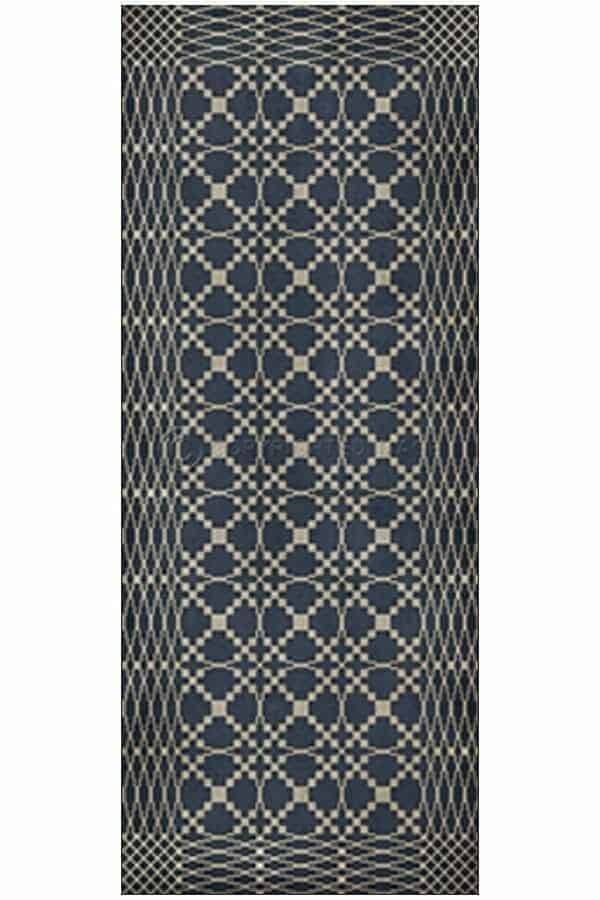 images Spicher Vinyl Floor Cloths, Lattice Navy Vinyl Floor Cloth, 36 x 90 Runner