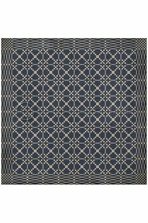 images Spicher Vinyl Floor Cloths, Lattice Navy Vinyl Floor Cloth, 60 x 60 Square