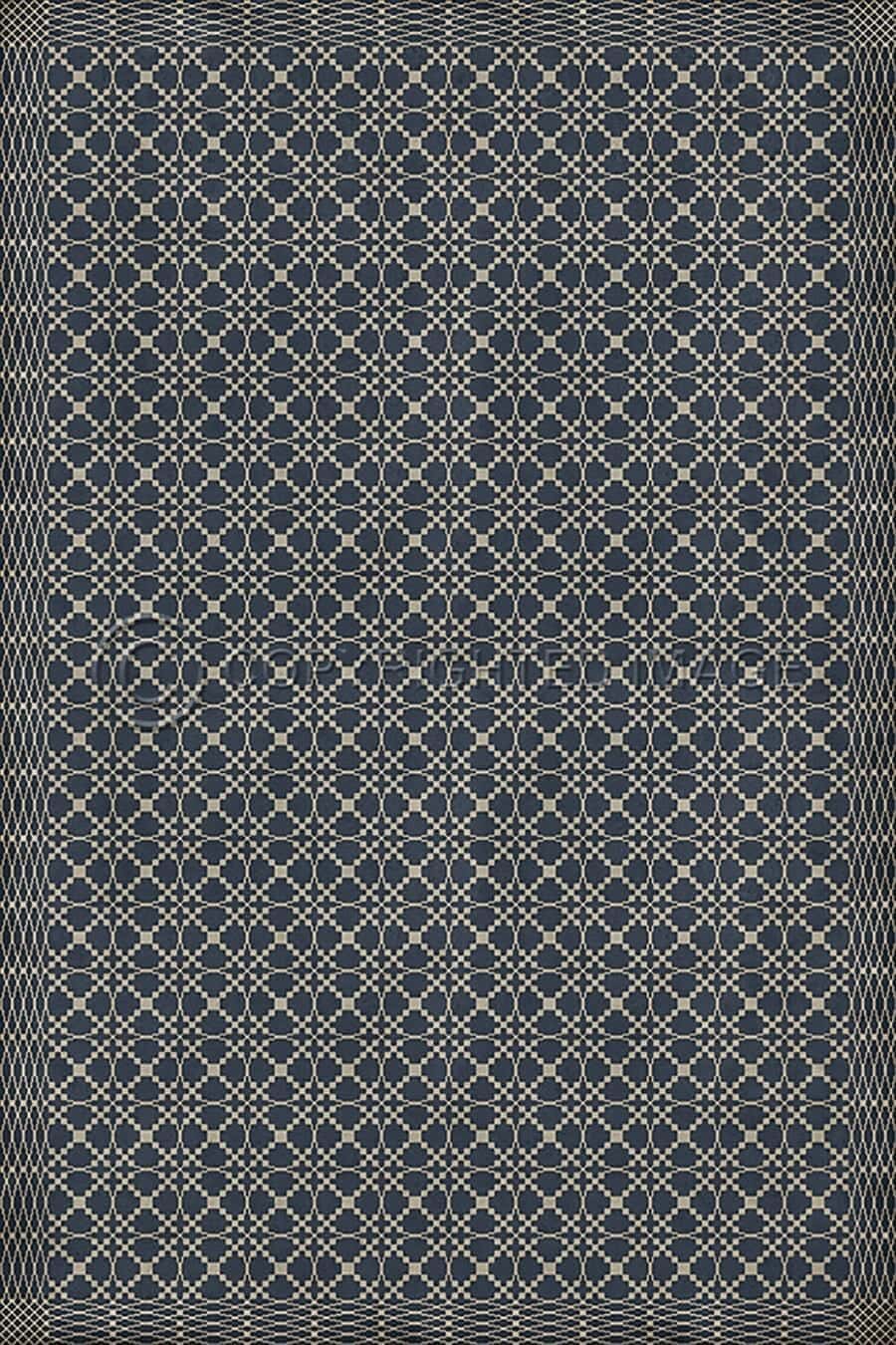 images Spicher Vinyl Floor Cloths, Lattice Navy Vinyl Floor Cloth, 96 x 140, 120 x 175