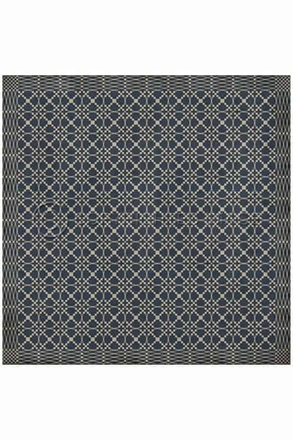 images Spicher Vinyl Floor Cloths, Lattice Navy Vinyl Floor Cloth, 96 x 96 Square