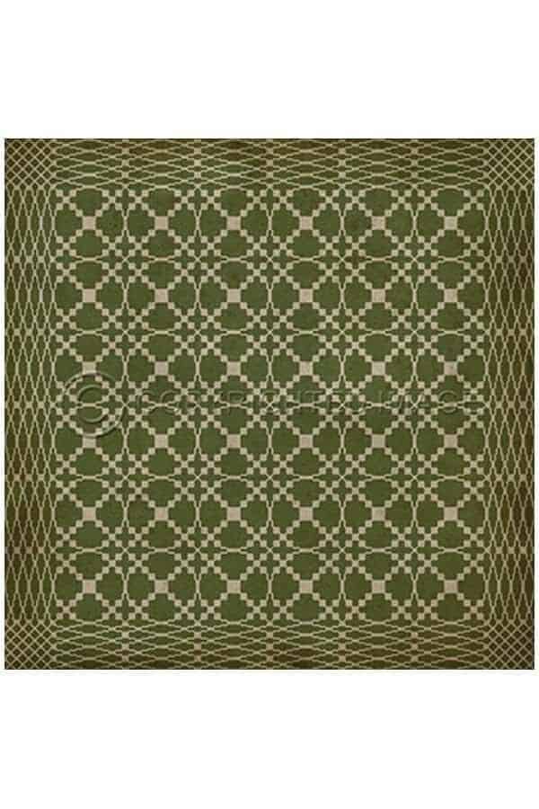 images Spicher Vinyl Floor Cloths, Lattice Olive Vinyl Floor Cloth, 36 x 36 Square
