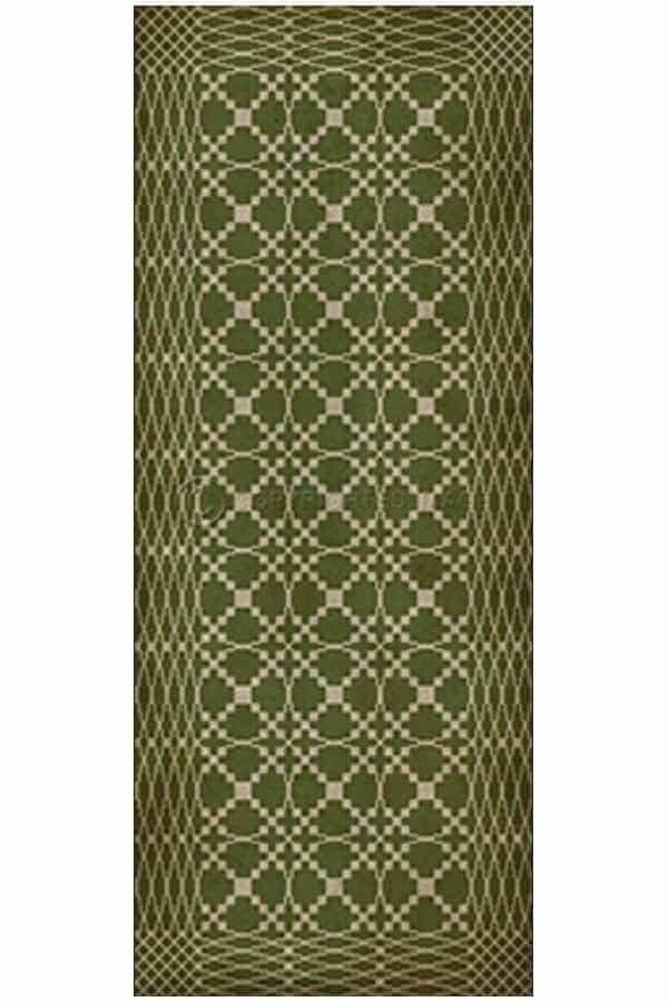 images Spicher Vinyl Floor Cloths, Lattice Olive Vinyl Floor Cloth, 36 x 90 Runner