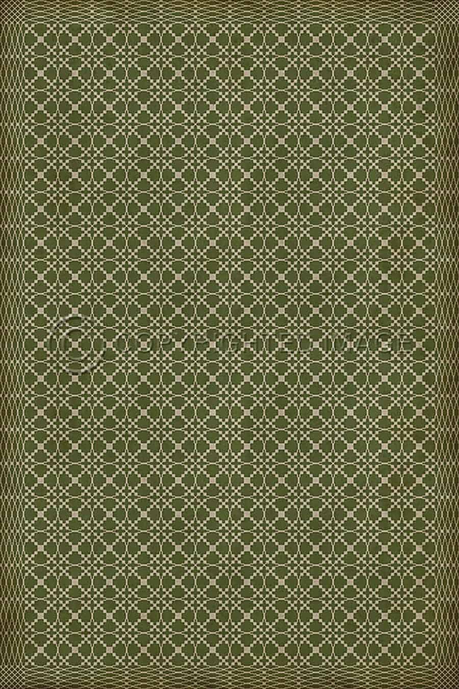 images Spicher Vinyl Floor Cloths, Lattice Olive Vinyl Floor Cloth, 96 x 140, 120 x 175