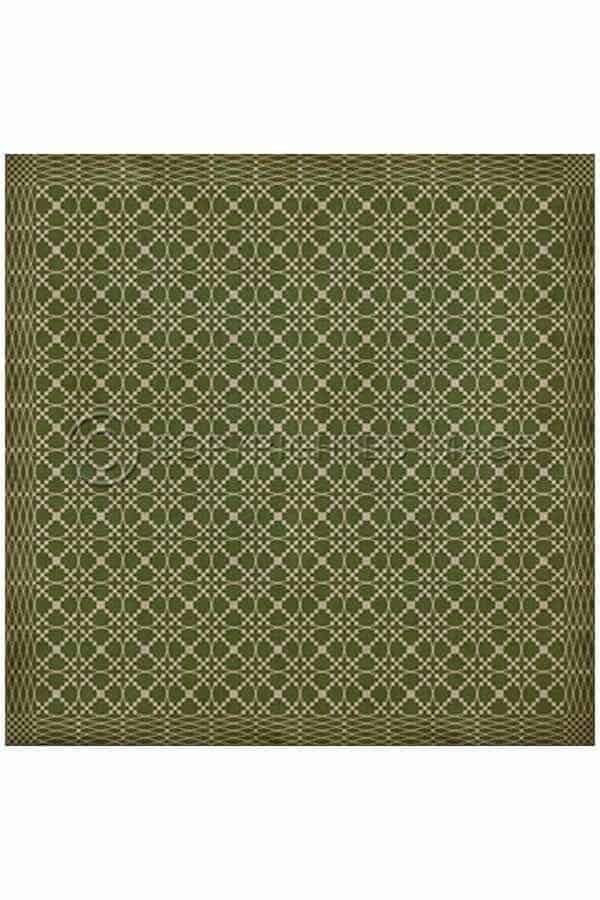 images Spicher Vinyl Floor Cloths, Lattice Olive Vinyl Floor Cloth, 96 x 96 Square