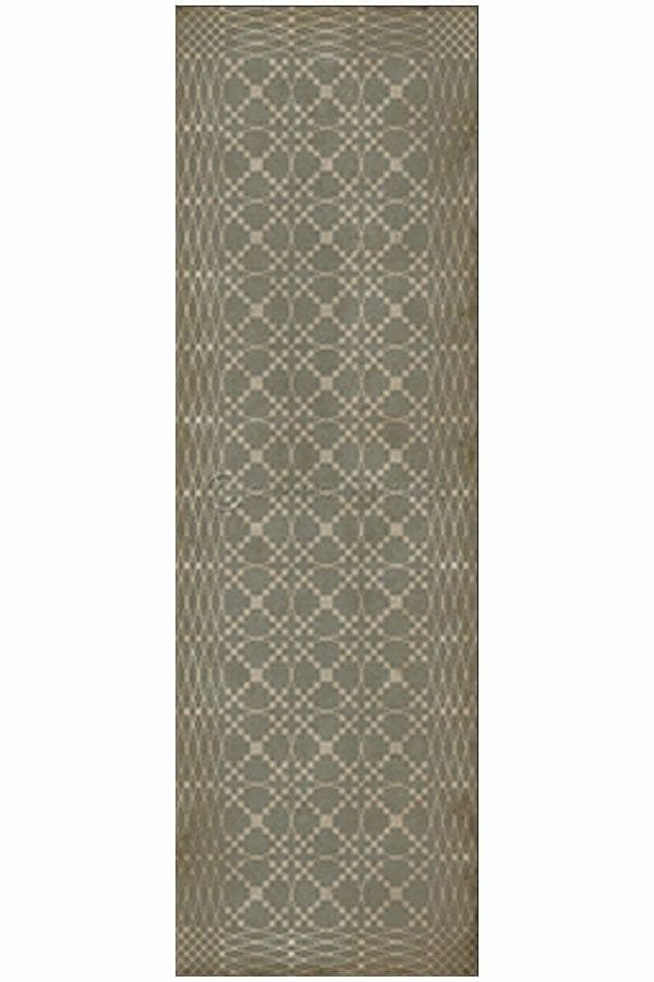 images Spicher Vinyl Floor Cloths, Lattice Pewter Vinyl Floor Cloth, 36 x 115 Runner