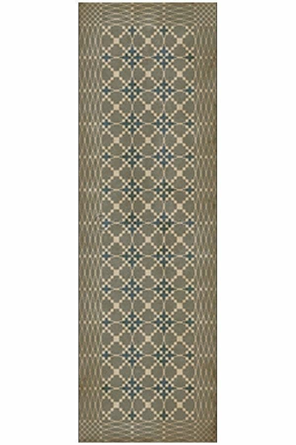 images Spicher Vinyl Floor Cloths, Lattice Steel Vinyl Floor Cloth, 36 x 115 Runner