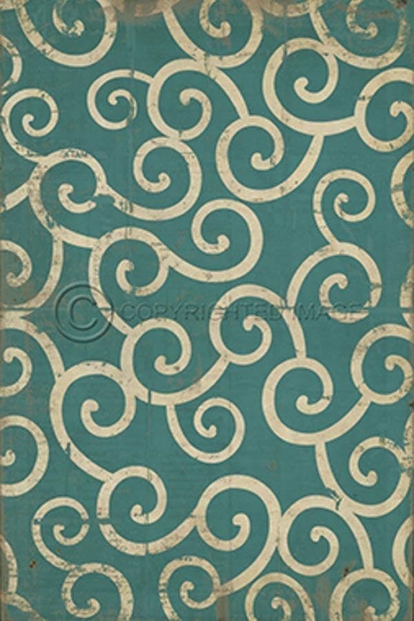 images Light Blue Avis Vinyl Floor Cloth, 20 x 30, 38 x 56, 52 x 76, 70 x 102