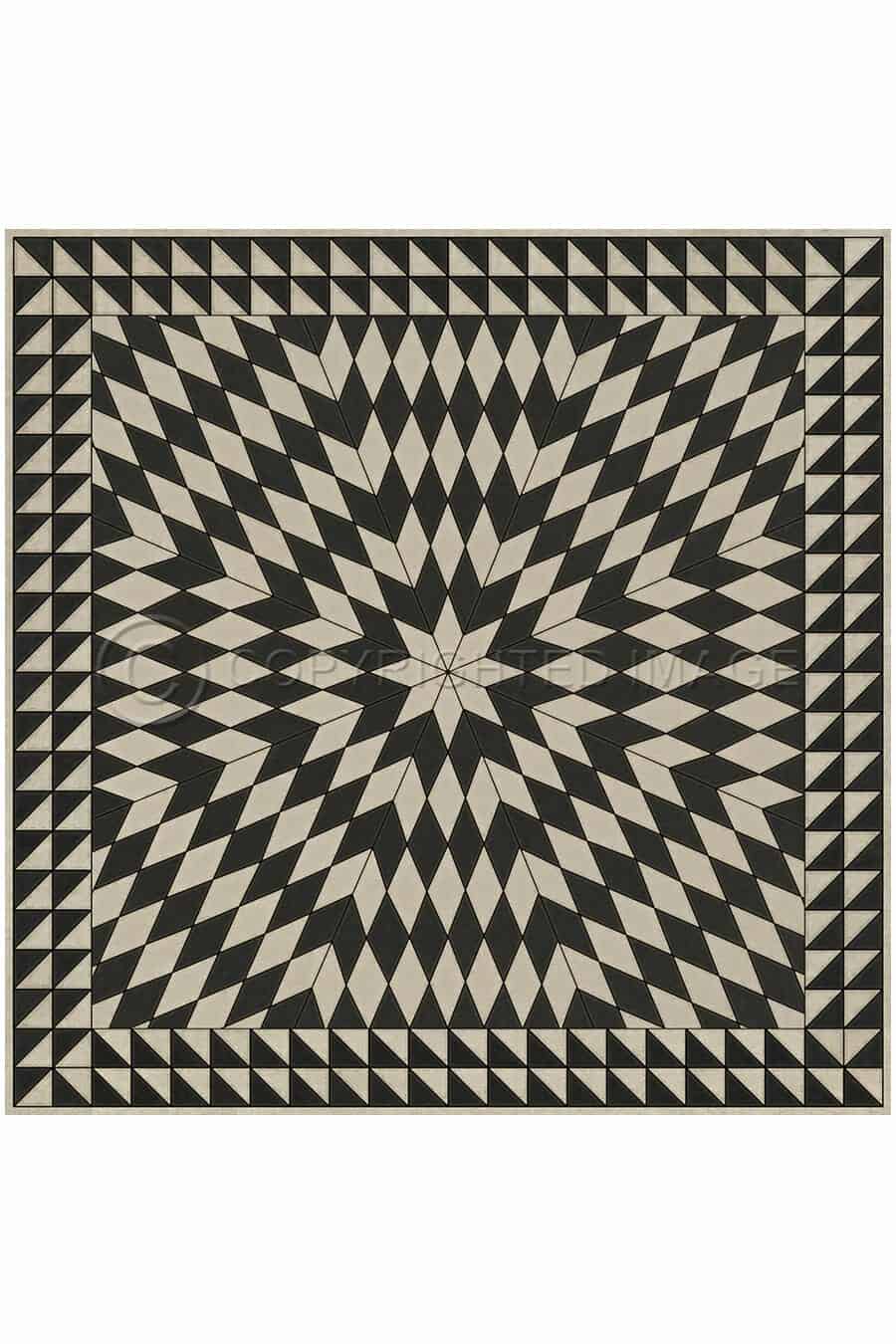 images Lucia Raven Vinyl Floor Cloth, 36x 36, 48 x 48 Square