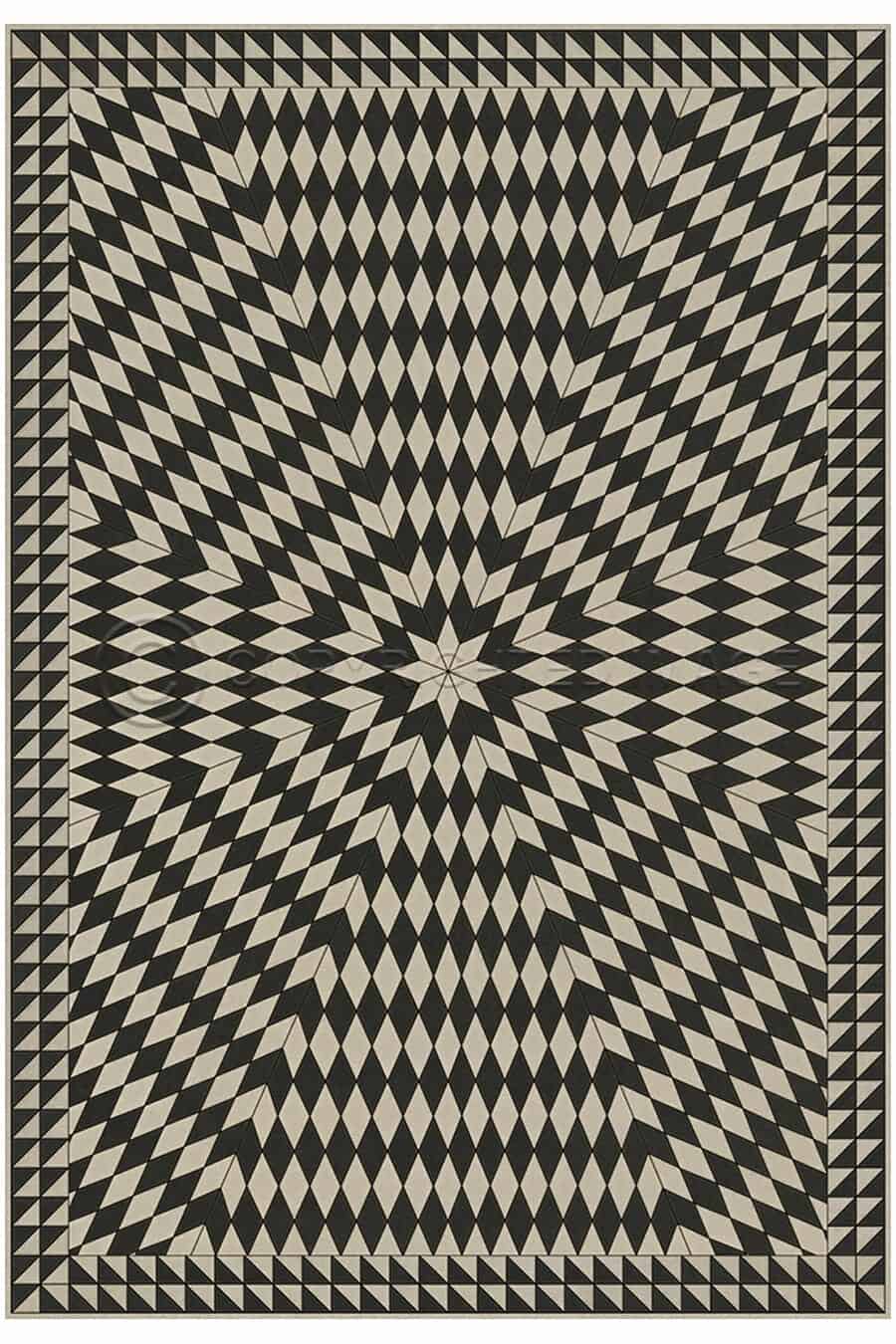 images Lucia Raven Vinyl Floor Cloth, 52 x 76, 70 x 102