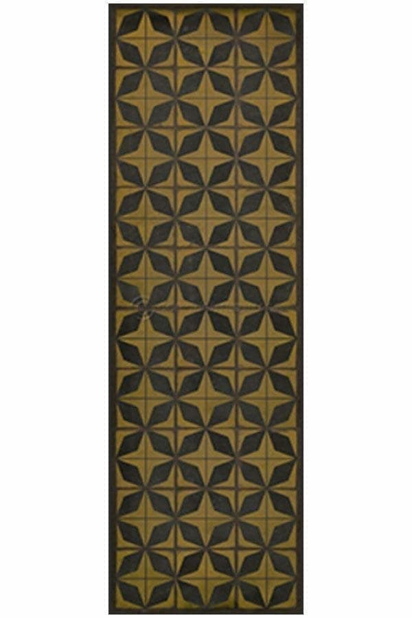 images Mustard Fortune Vinyl Floor Cloth, 36 x 115 Runner