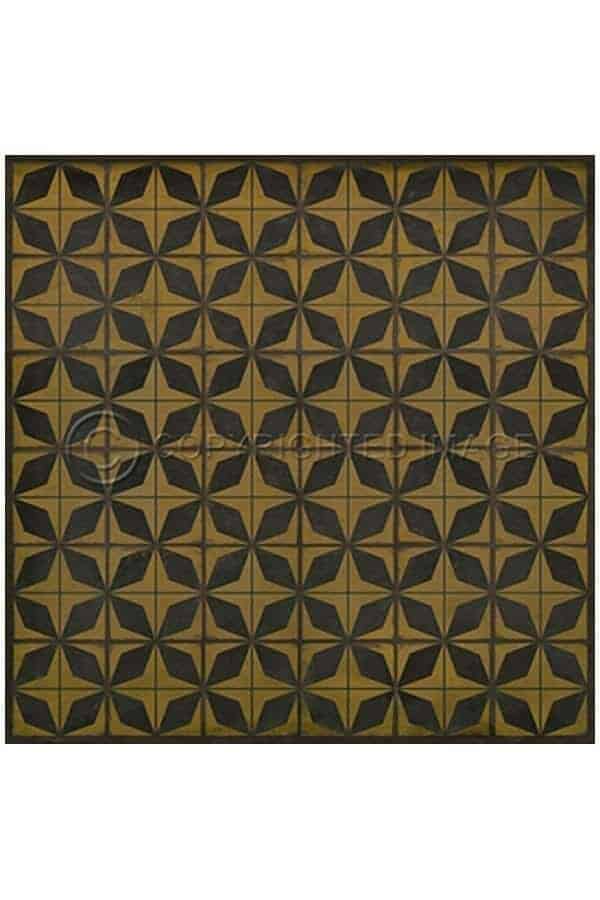 images Mustard Fortune Vinyl Floor Cloth, 72 x 72 Square