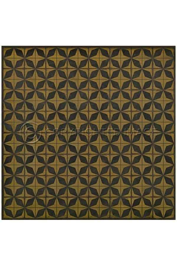 images Mustard Fortune Vinyl Floor Cloth, 96 x 96 Square