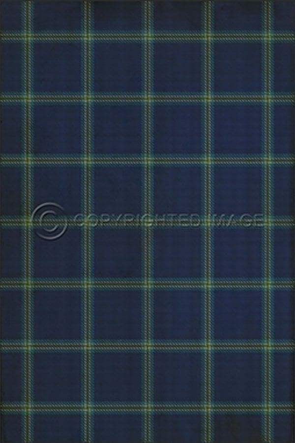 images Navy Tattersall Vinyl Floor Cloth