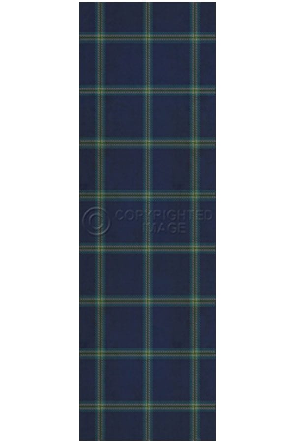 images Navy Tattersall Vinyl Floor Cloth, 36 x 115 Runner
