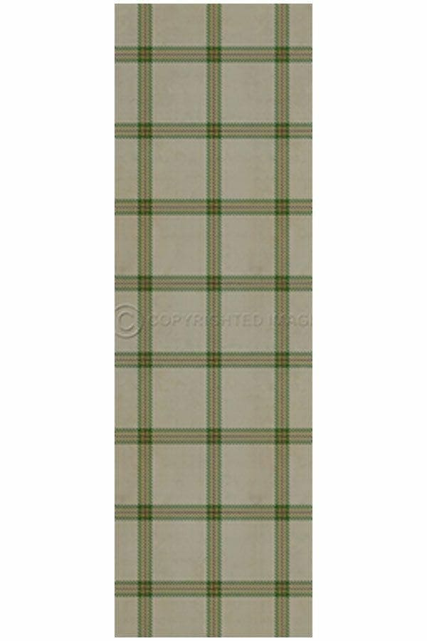images Oatmeal Tattersall Vinyl Floor Cloth, 36 x 115 Runner