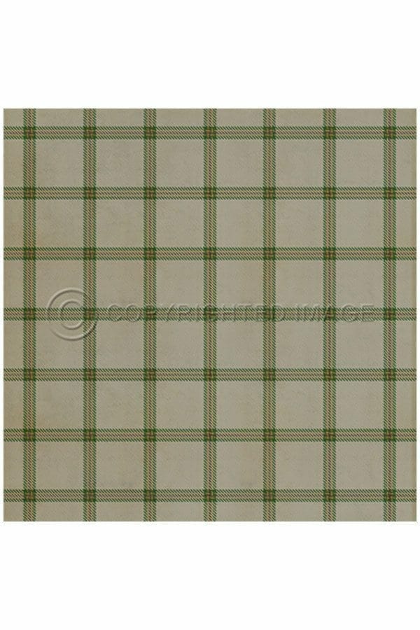 images Oatmeal Tattersall Vinyl Floor Cloth, 96 x 96 Square
