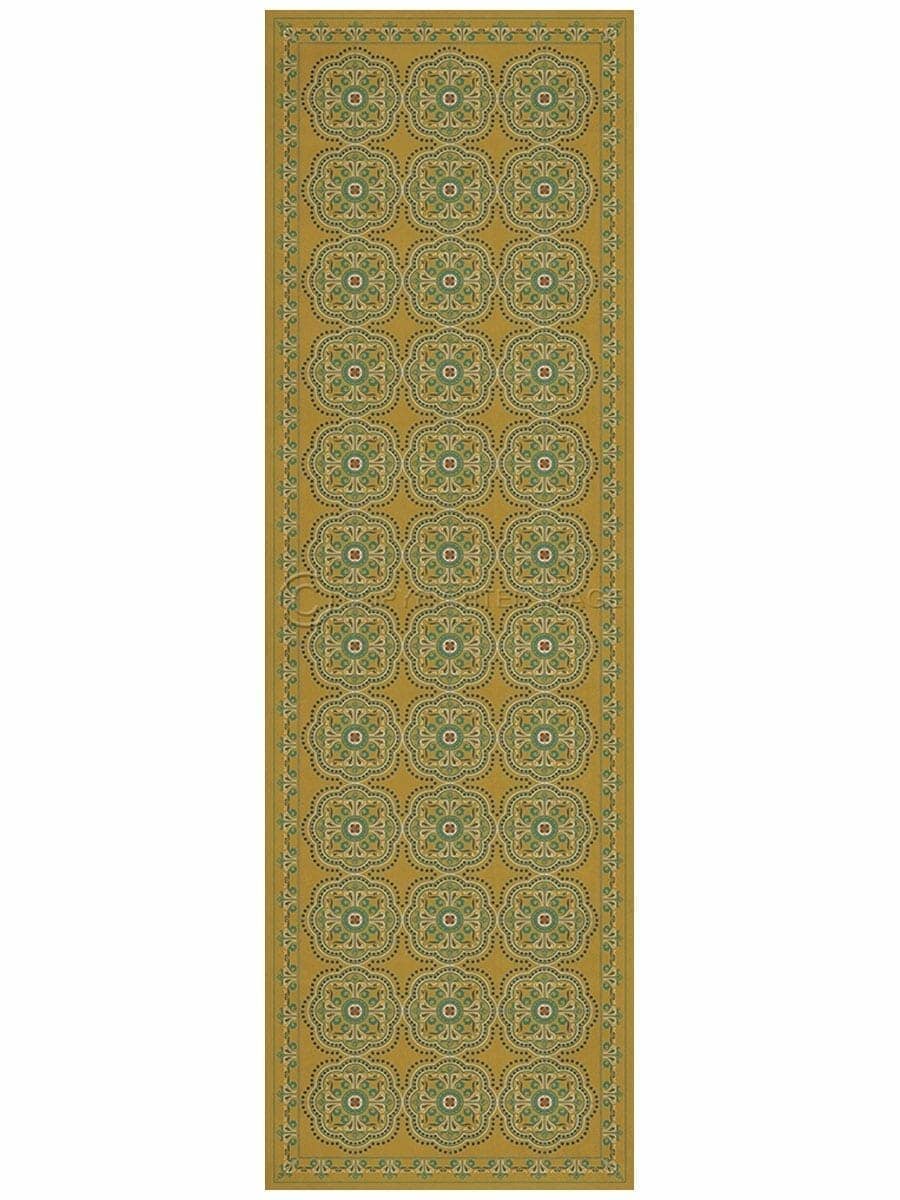 images Octavia Buttercup Vinyl Floor Cloth, 36 x 115 Runner