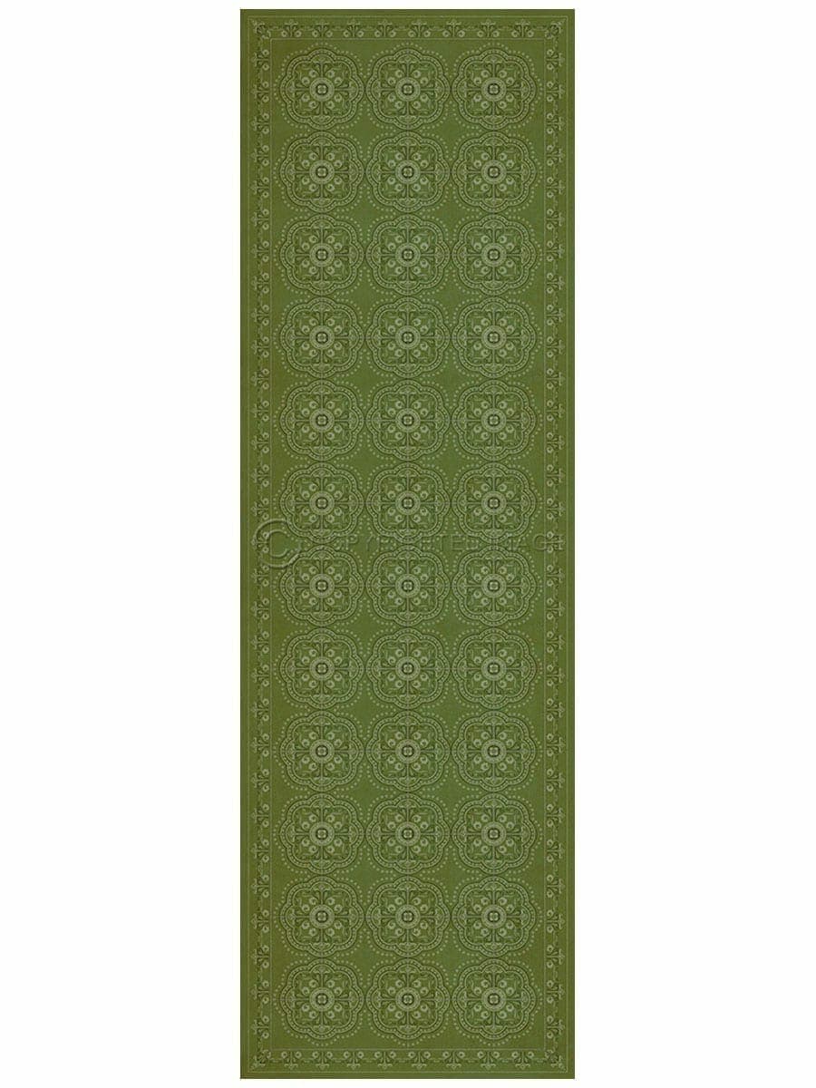 images Octavia Celery Vinyl Floor Cloth, 36 x 115 Runner