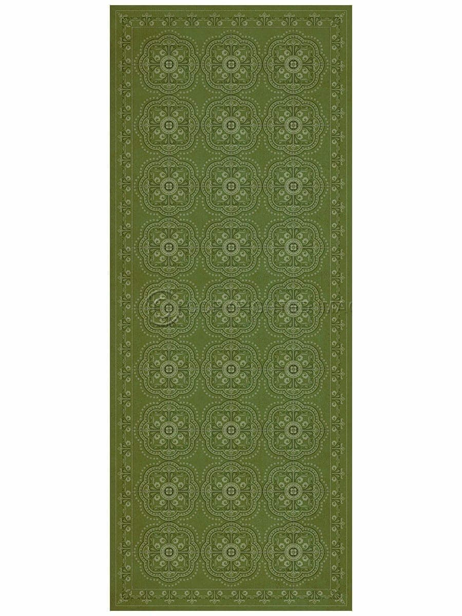 images Octavia Celery Vinyl Floor Cloth, 36 x 90 Runner