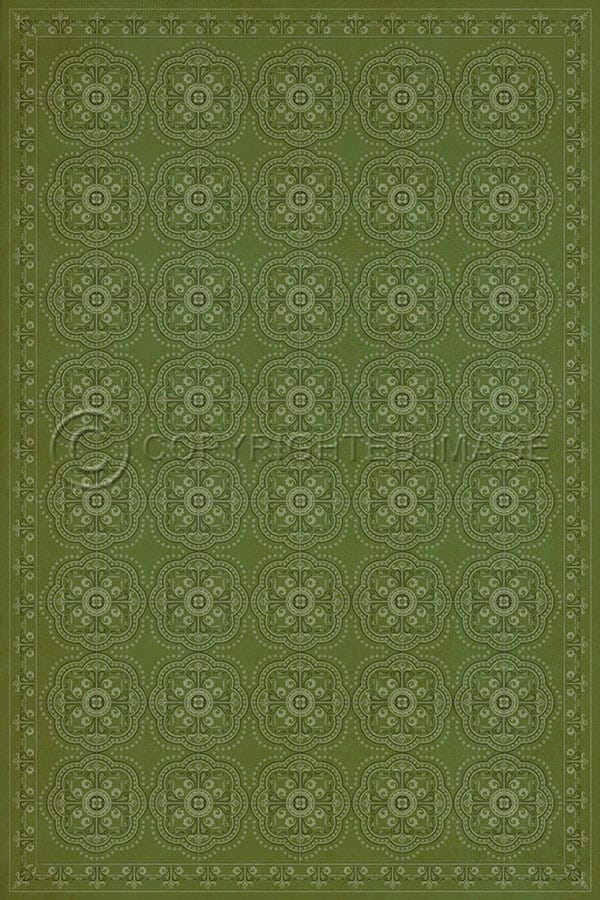 images Octavia Celery Vinyl Floor Cloth, 52 x 76