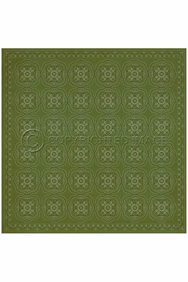 images Octavia Celery Vinyl Floor Cloth, 60 x 60 Square